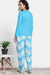 Zivame 2 Mile Fashion Knit Cotton Pyjama Set - Bachelor Button — thumbnail 4